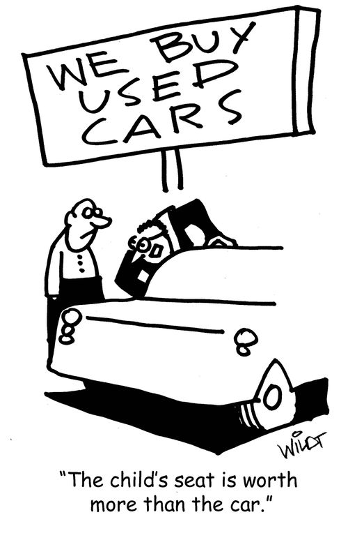 'The child's seat is worth more than the car.'
