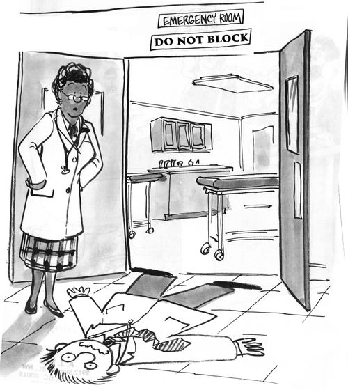 Doctor Flattened By The ER Rush