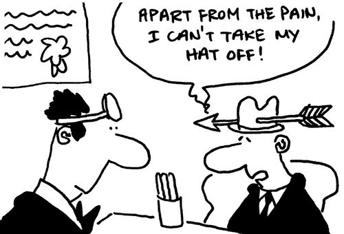 "Apart from the pain, I can't take my hat off."
