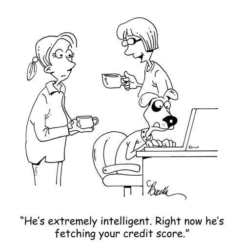 "He's extremely intelligent. Right now he's fetching your credit score."