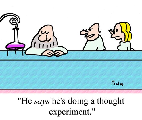 "He says he's doing a thought experiment."