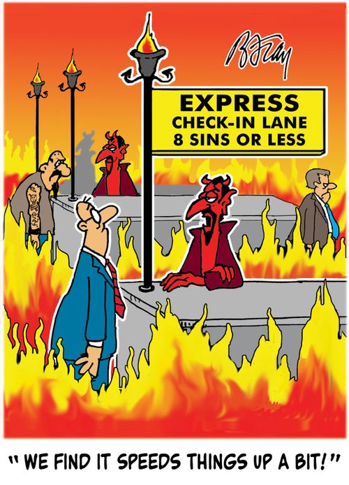 Express Check-In Lane: 8 Sins or Less