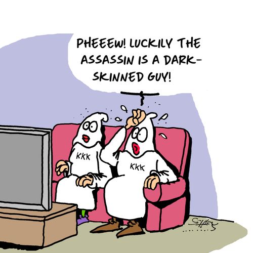"Pheeew! Luckily the assassin is a dark-skinned guy!"