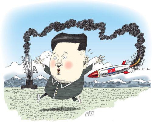 Kim Jong Un rocket test fails.