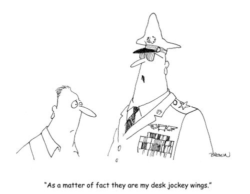"As a matter of fact they are my desk jockey wings."