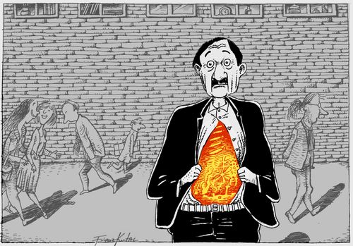 A man shows how terror attacks affect him.