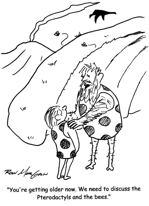 "You're getting older now. We need to discuss the Pterodactyles and the bees."