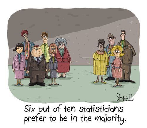 "Six out of ten statisticians prefer to be in the majority."