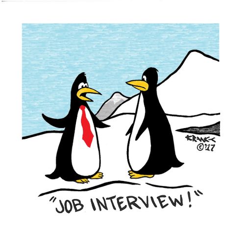 "Job interview!"