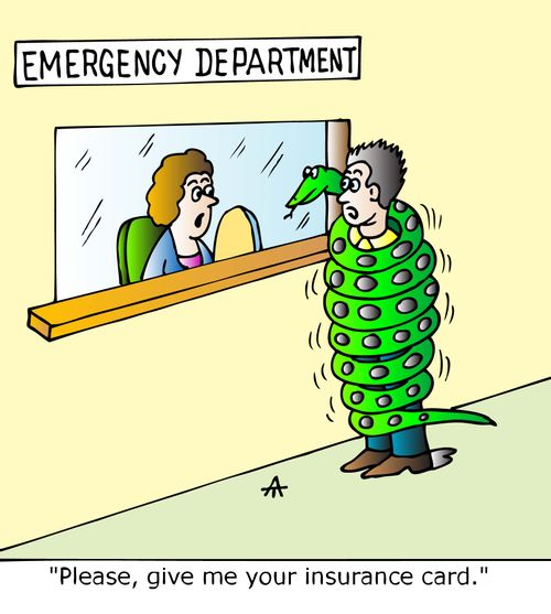 "Please, give me your insurance card."