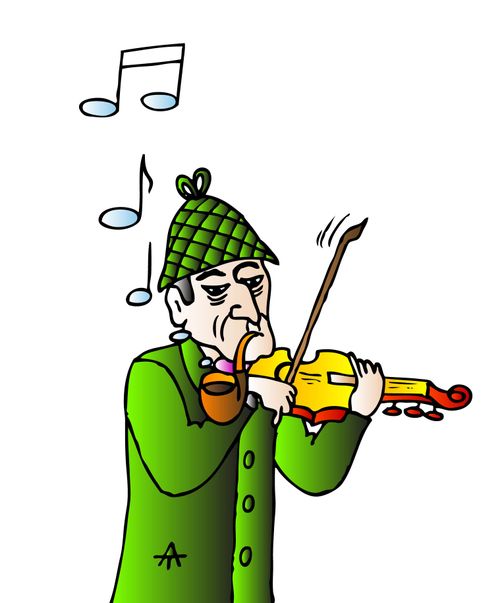 Sherlock Holmes plays the violin.