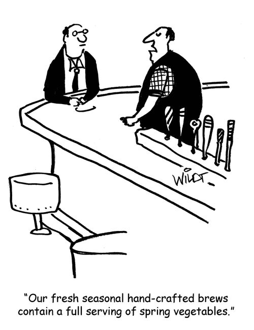 "Our fresh seasonal hand-crafted brews contain a full serving of spring vegetables."