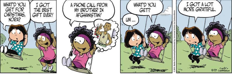 "I got the best gift ever! A phone call from my brother in Afghanistan!"