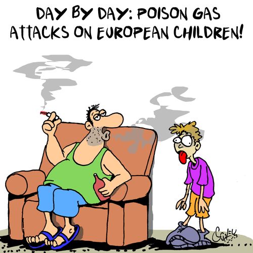 Day by day: poison gas attacks on European children!