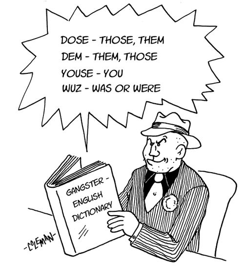 Gangster Studying Gangster-English Dictionary