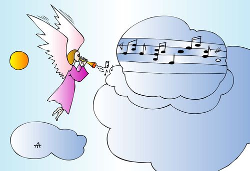 Angel playing music