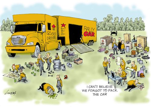 "I can't believe we forgot to pack the car."