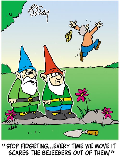 "Stop fidgeting...every time we move it scares the bejeebers out of them!"
