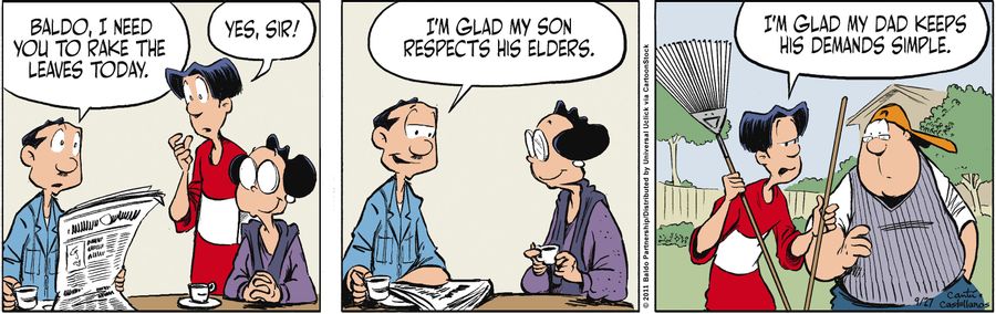 "I'm glad my son respects his elders."