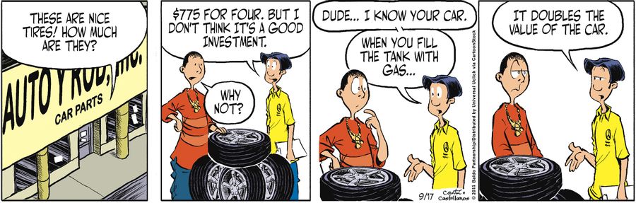 "These are nice tires! How much are they?"