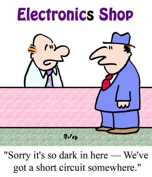 Sorry it's so dark in here - We've got a short circuit somewhere.'