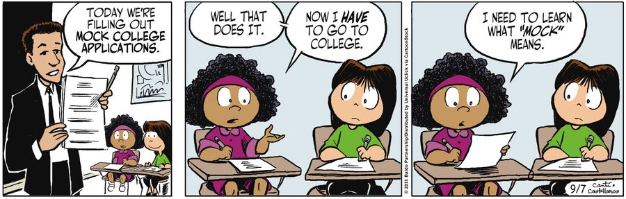 "Today we're filling out mock college applications."