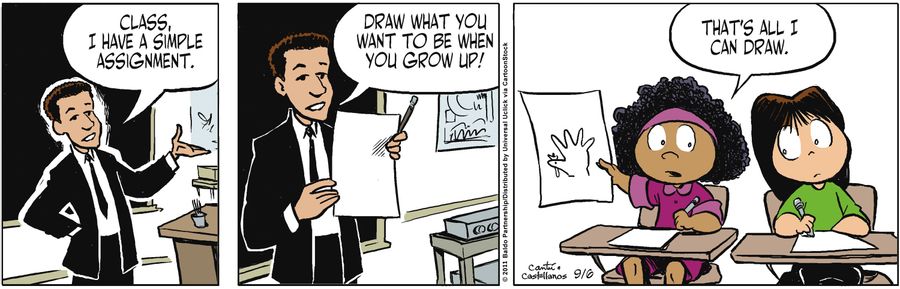 "I have a simple assignment. Draw what you want to be when you grow up!"