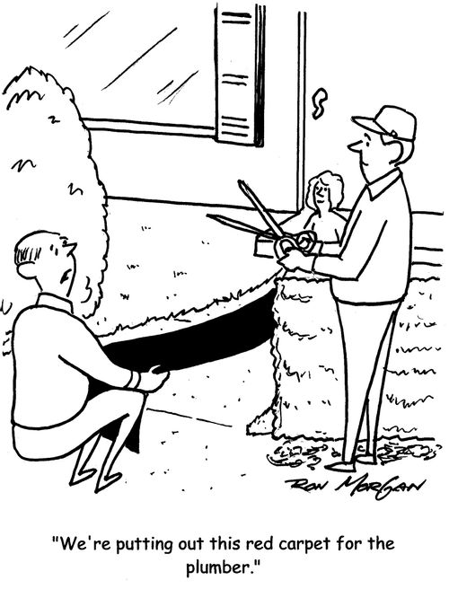 "We're putting out this red carpet for the plumber."