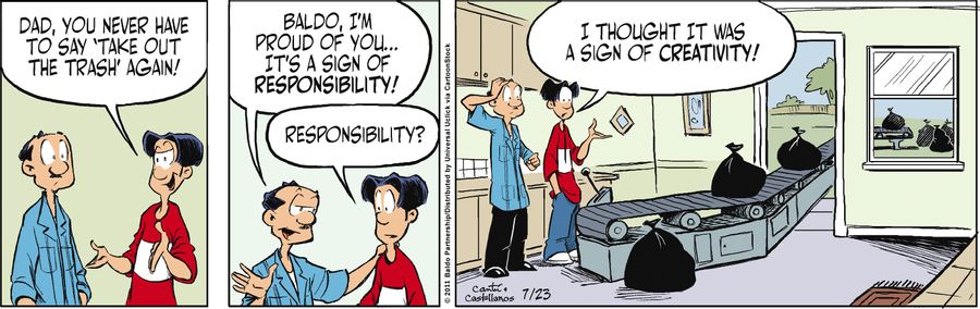 "Dad, you never have to say 'take out the trash' again!"