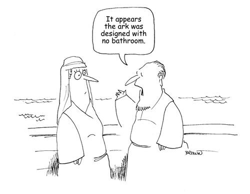 "It appears the ark was designed with no bathroom."