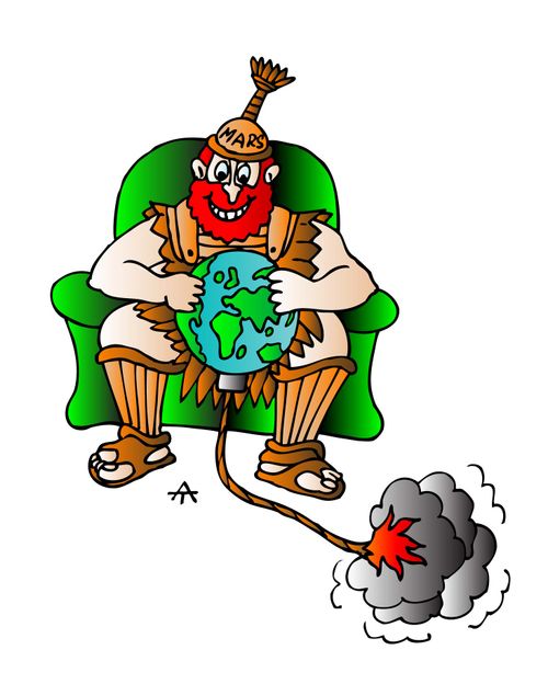 Mars and Earth
