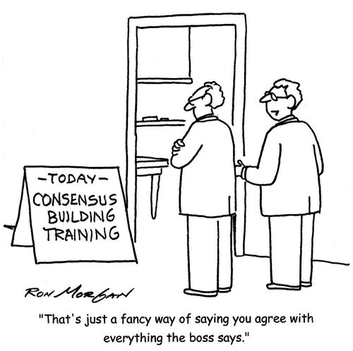 "That's just a fancy was of saying that you agree with everything the boss says."