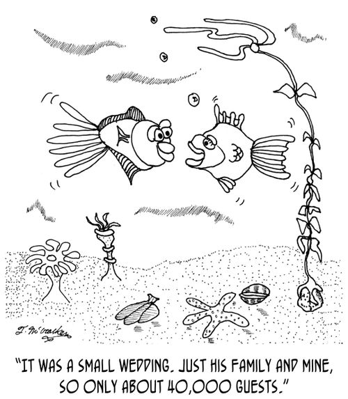 "It was a small wedding. Just his family and mine, so only about 40,000 guests."