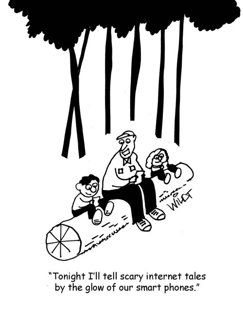 "Tonight I'll tell scary internet tales by the glow of our smart phones."