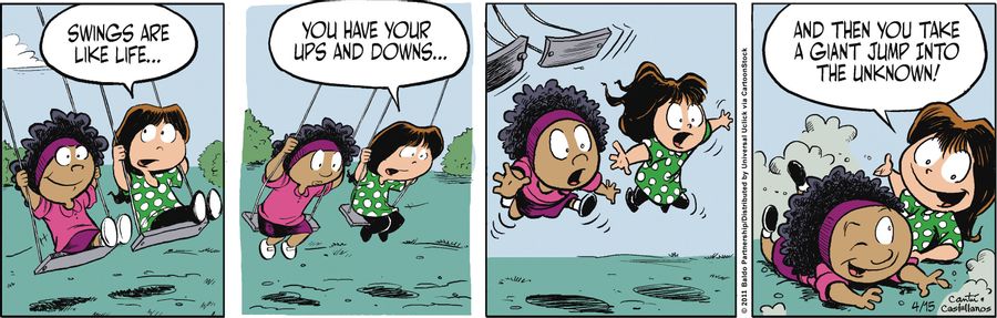 "Swings are like life...you have your ups and downs...and then you take a giant jump into the unknown!"