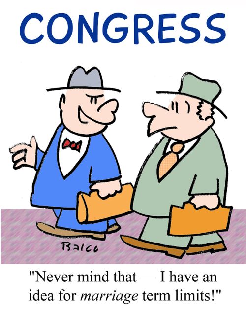 "Never mind that -- I have an idea for marriage term limits!"