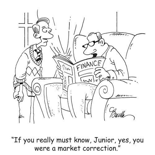 "If you really must know, Junior, yes, you were a market correction."
