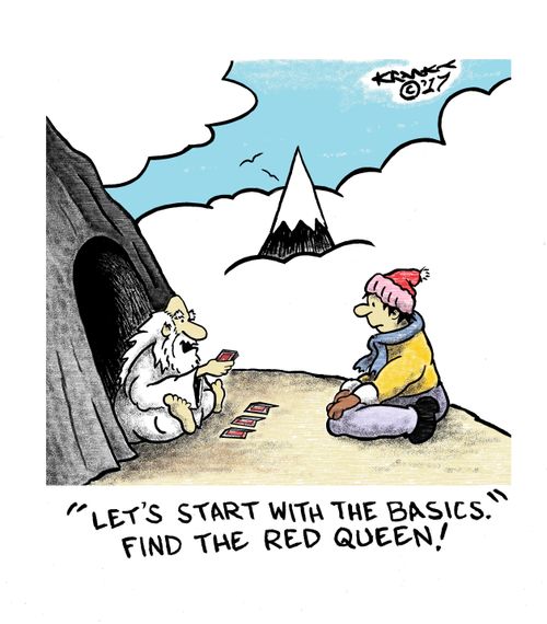 'Let's start with the basics. Find the Red Queen!'