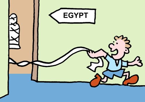 "Unwrapping a mummy."