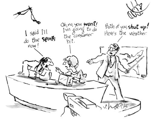 "I said I'll do the sports now!"