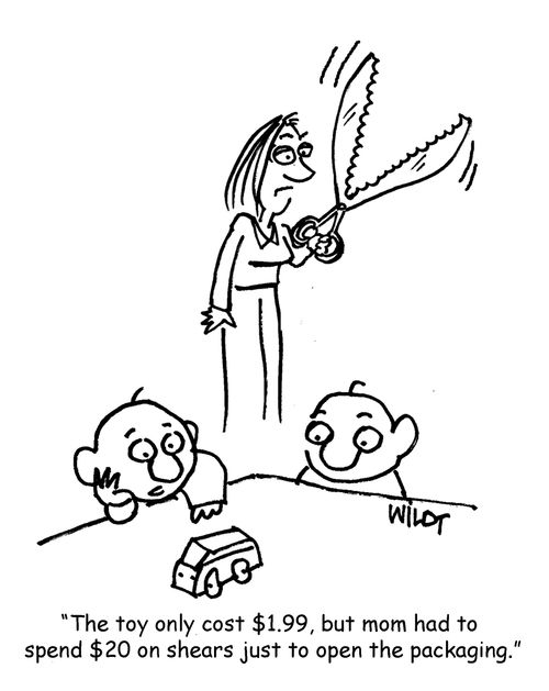 "The toy only cost $1.99, but mom had to spend $20 on shears just to open the packaging."