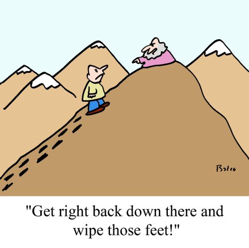 'Get right back down there and wipe those feet!'