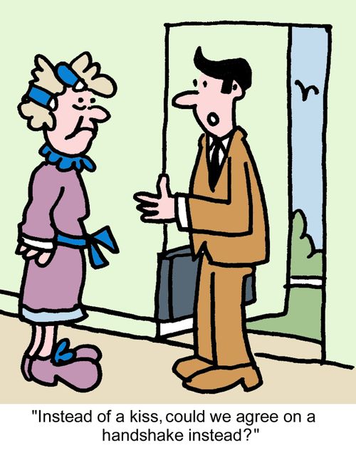 'Instead of a kiss, could we agree on a handshake instead?'