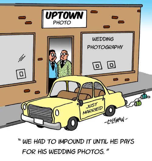 'We had to impound it until he pays for his wedding photos."