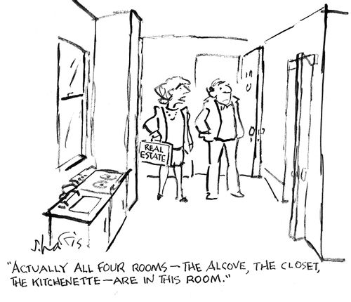 "Actually all four rooms - the alcove, the closet, the kitchenette - are in this room."