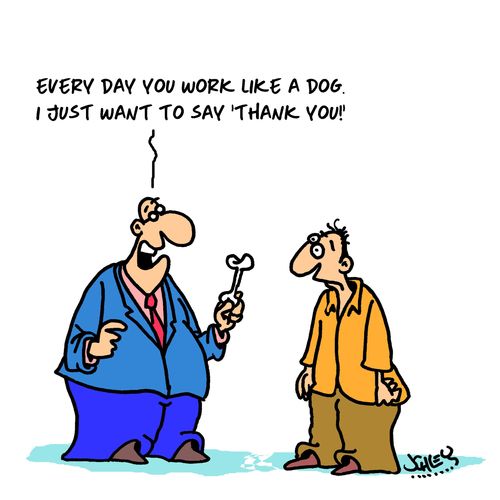 "Every day you work like a dog. I just want to say 'Thank You!'"