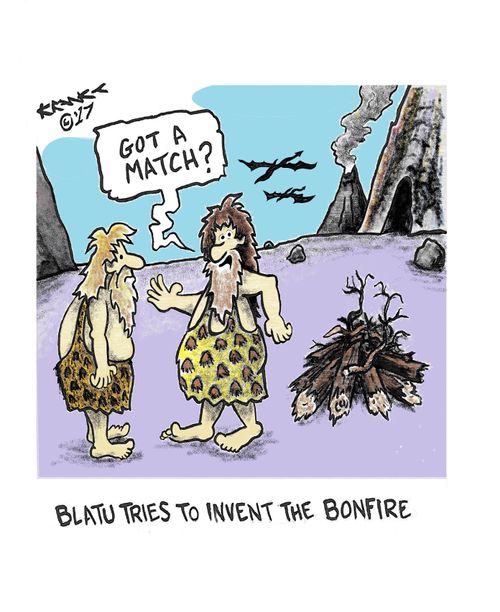 Blatu tries to invent the bonfire