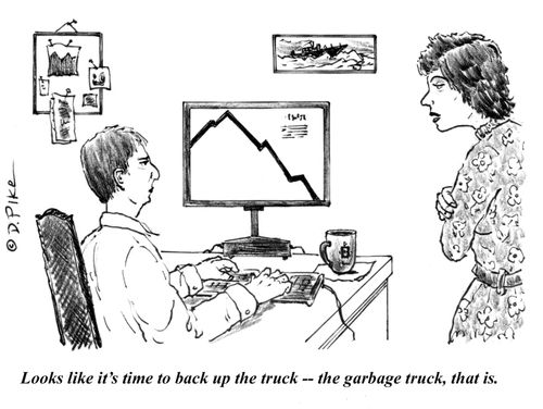 'Looks like it's time to back up the truck - the garbage truck, that is.'