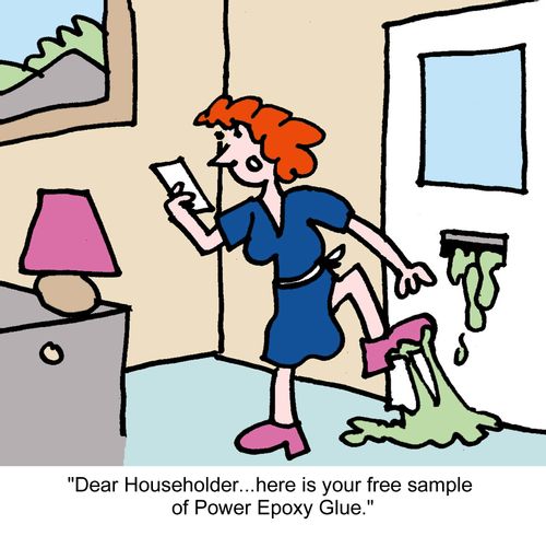"Dear Householder...here is your free sample of Power Epoxy Glue."