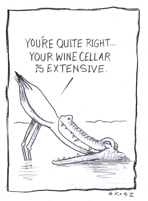 "You're quite right...your wine cellar is extensive."